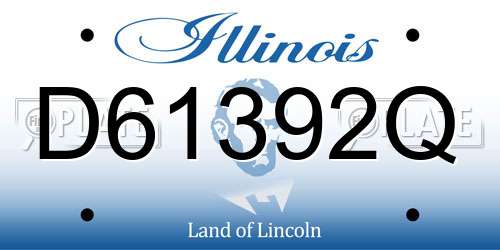 D61392Q Illinois License Plate