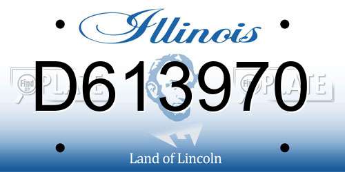 D613970 Illinois License Plate