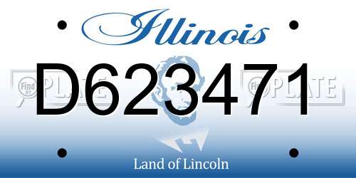 D623471 Illinois License Plate