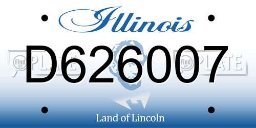 D626007 Illinois License Plate
