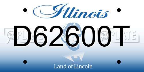 D62600T Illinois License Plate