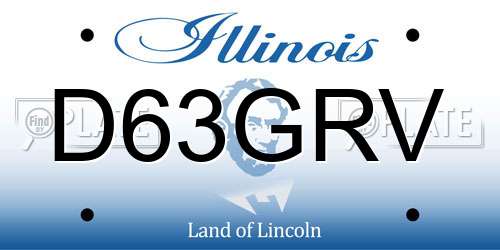 D63GRV Illinois License Plate
