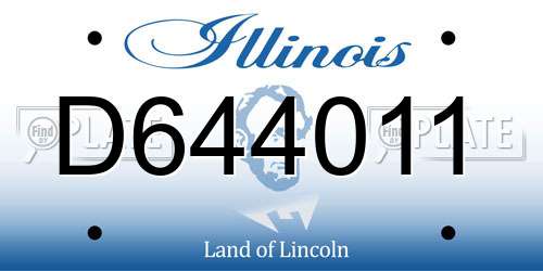 D644011 Illinois License Plate