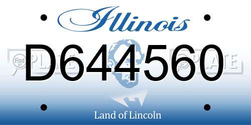 D644560 Illinois License Plate