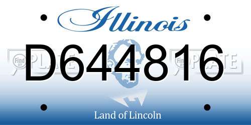 D644816 Illinois License Plate