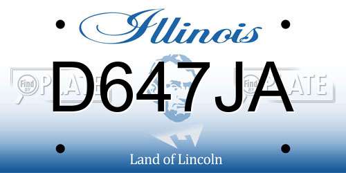D647JA Illinois License Plate