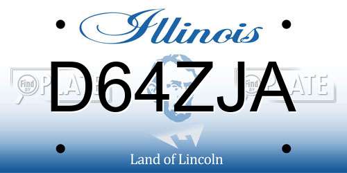 D64ZJA Illinois License Plate