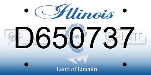 D650737 Illinois License Plate