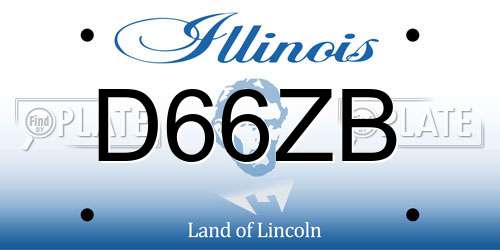 D66ZB Illinois License Plate