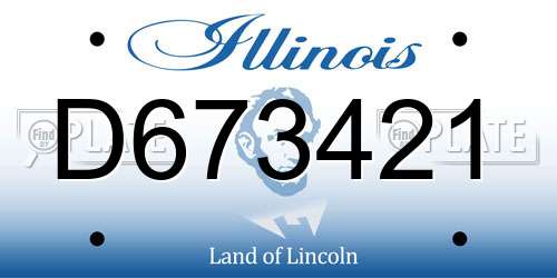 D673421 Illinois License Plate