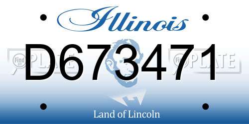 D673471 Illinois License Plate