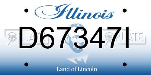 D67347I Illinois License Plate
