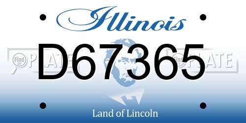 D67365 Illinois License Plate