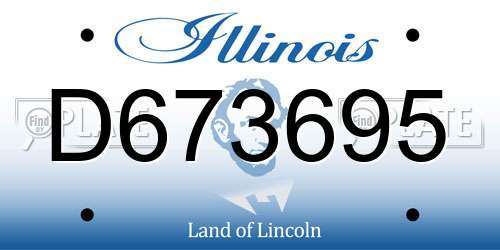 D673695 Illinois License Plate