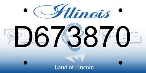 D673870 Illinois License Plate