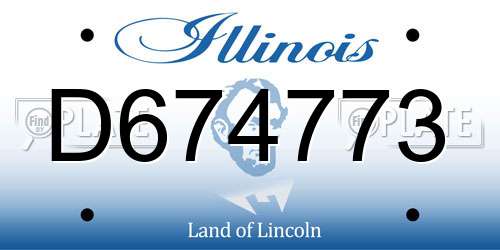 D674773 Illinois License Plate