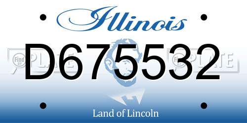 D675532 Illinois License Plate