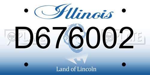 D676002 Illinois License Plate