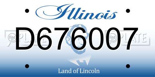 D676007 Illinois License Plate