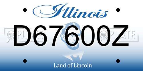 D67600Z Illinois License Plate