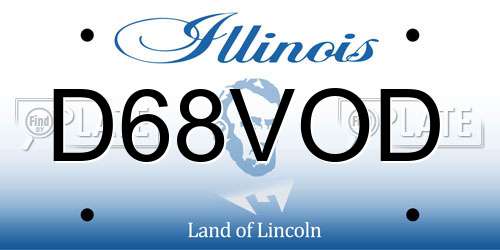 D68VOD Illinois License Plate