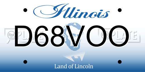 D68VOO Illinois License Plate