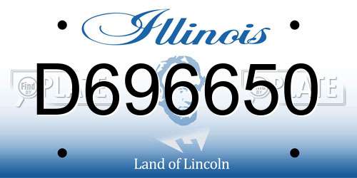 D696650 Illinois License Plate