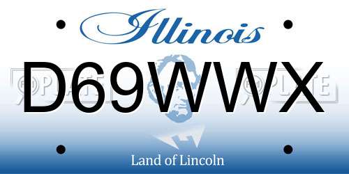 D69WWX Illinois License Plate