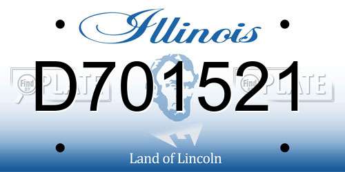 D701521 Illinois License Plate
