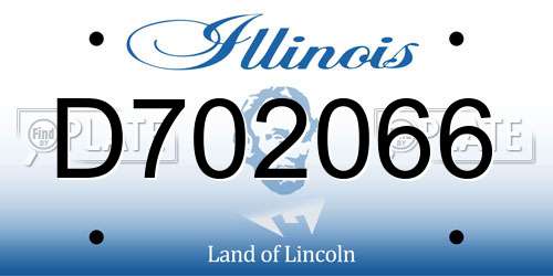 D702066 Illinois License Plate