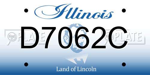 D7062C Illinois License Plate