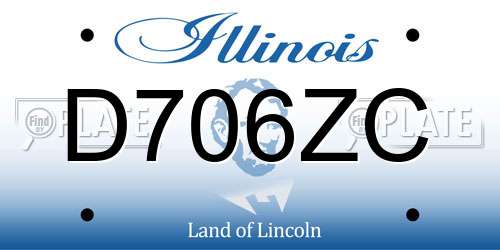 D706ZC Illinois License Plate