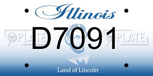 D7091 Illinois License Plate