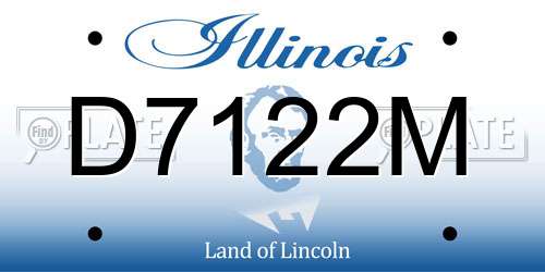 D7122M Illinois License Plate