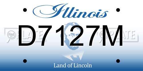 D7127M Illinois License Plate
