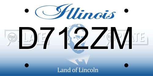 D712ZM Illinois License Plate
