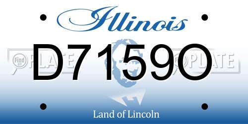 D7159O Illinois License Plate