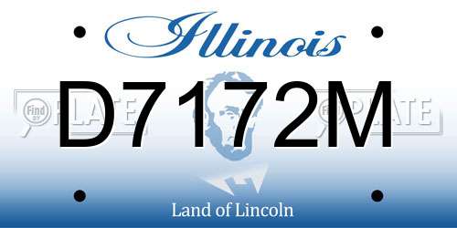 D7172M Illinois License Plate