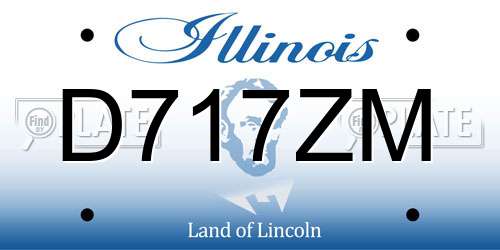 D717ZM Illinois License Plate