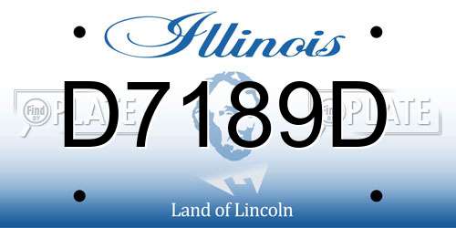 D7189D Illinois License Plate