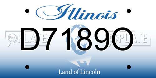 D7189O Illinois License Plate