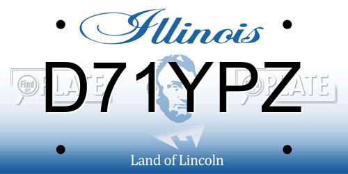 D71YPZ Illinois License Plate