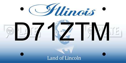 D71ZTM Illinois License Plate