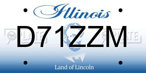 D71ZZM Illinois License Plate