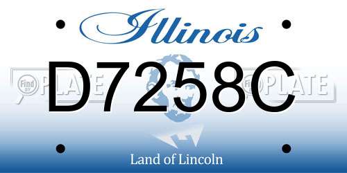 D7258C Illinois License Plate