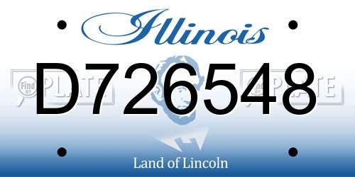 D726548 Illinois License Plate