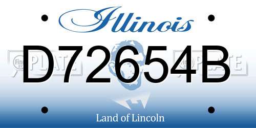 D72654B Illinois License Plate