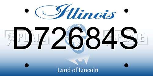 D72684S Illinois License Plate