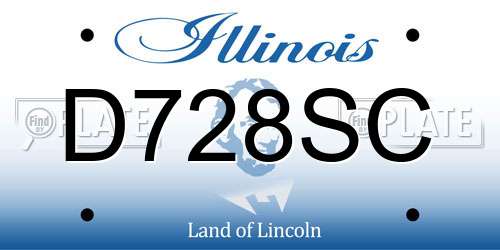 D728SC Illinois License Plate