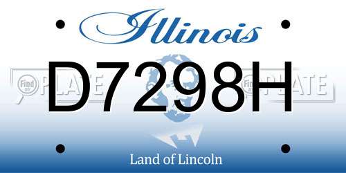 D7298H Illinois License Plate